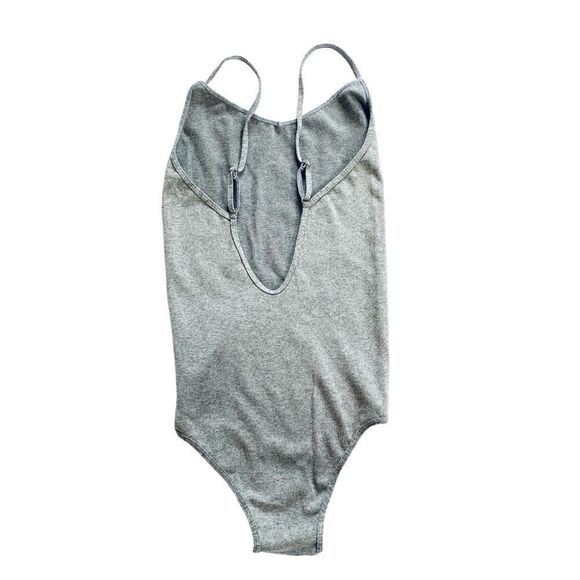 Free People Intimately Heather Grey Scoop Back Seamless Bodysuit Sz XS/S NWOT - Picture 4 of 10